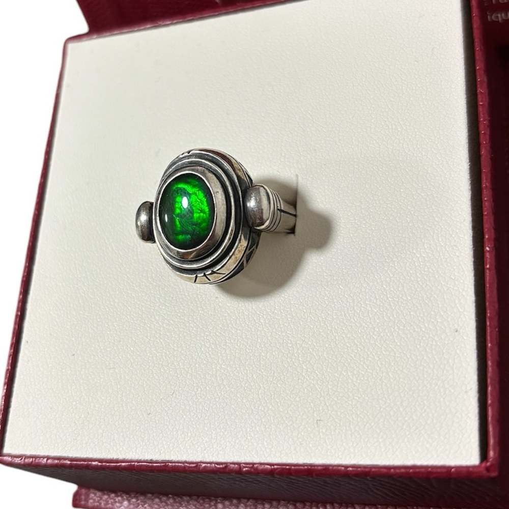 KORITE Women’s Sterling Silver Ammolite Ring